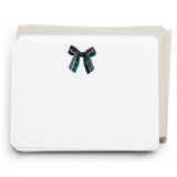 Plaid Bow Flat Notecard Set, 8 Cards & Envelopes