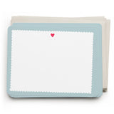 Scalloped Heart Flat Notecard Set, 8 Cards & Envelopes
