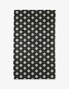 Monochrome Floral Tea Towel