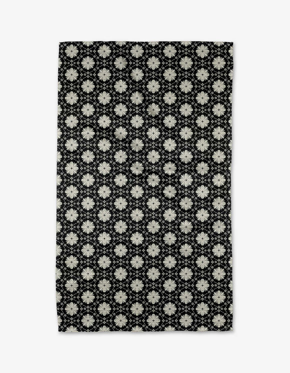 Monochrome Floral Tea Towel