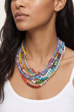 Natural Stone Semi-Precious Glass Mixed Necklace | 40NK9694: A