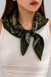 Vintage Botanical Floral Paisley Square Scarf | 80SC3105: GREEN