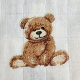 Teddy Bear Bamboo Muslin Swaddle Baby Blanket