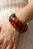 Color-Block Acrylic Stretch Cord Bracelet | 40B5195: Pink