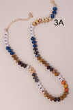 NATURAL AGATE GLASS SEMI PRECIOUS BEAD NECKLACE | 80N896: 3A