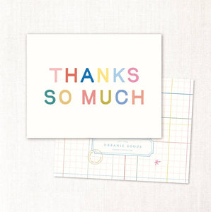 Thanks so much card - single or set of 6: Boxed set of 6