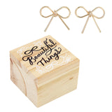 Treasure Box Bow Earring - Beautiful Things: Pine Wood, Zinc Alloy, Glass / 0.5 W x 0.45 H, Box: 2 SQ x 1.25 H