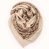 Paisley Print Oversized Square Scarf | 40SC749: OFF WHITE