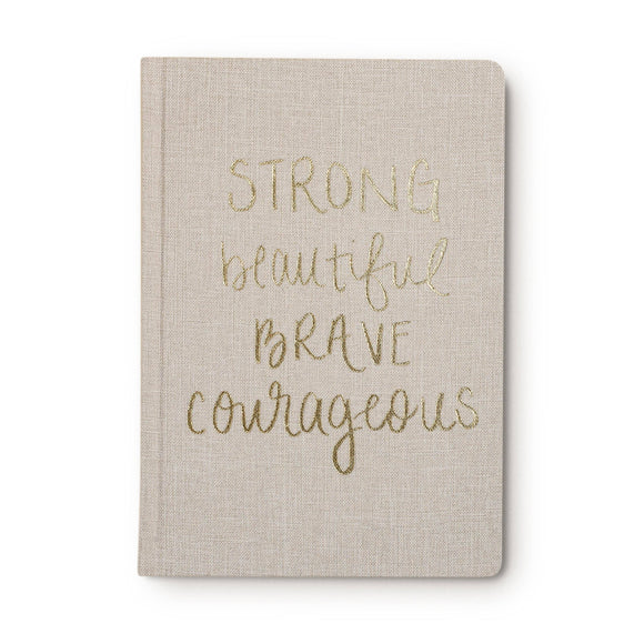 Strong Beautiful Brave Courageous Fabric Journal - Gifts