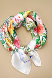 LARGE FLORAL PRINT BANDANA SCARF | 40SC658: White