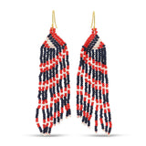 Sale - Long Game Day Earrings: Black/Yellow