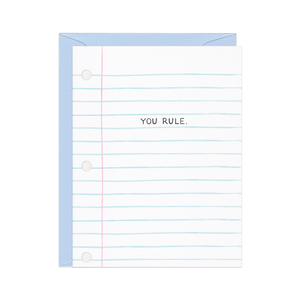 You Rule Notebook Paper — Punny Teacher Thanks Card