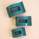 Teal With It Small Flat Rectangle Hair Clip