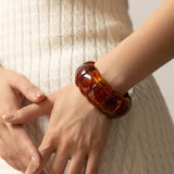 Color-Block Acrylic Stretch Cord Bracelet | 40B5195: Pink