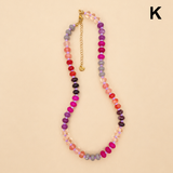 Natural Stone Semi-Precious Glass Mixed Necklace | 40NK9694: A