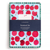 Apple a Day Stitched Notebook Set, Set of 2