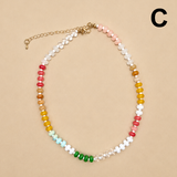 Natural Stone Semi-Precious Glass Mixed Necklace | 40NK9694: A