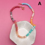 Natural Stone Semi-Precious Glass Mixed Necklace | 40NK9659: C