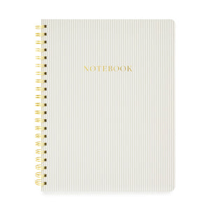 Large Spiral Notebook, Grey Stripe