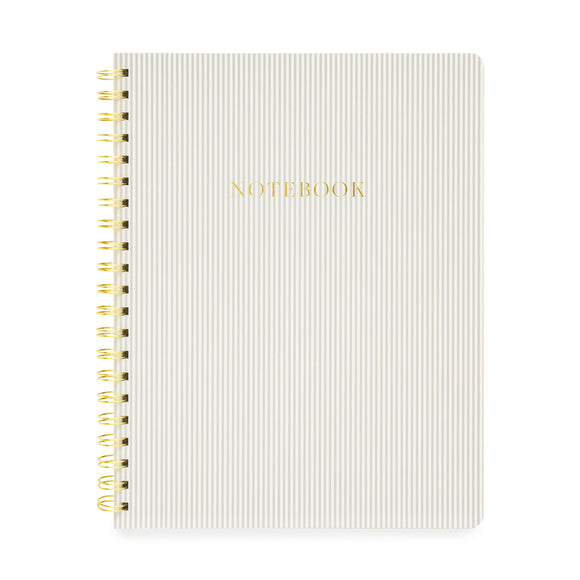 Large Spiral Notebook, Grey Stripe