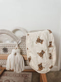 Teddy/Taupe | Bamboo Muslin Burp Cloth Set 2-Pack