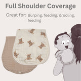 Teddy/Taupe | Bamboo Muslin Burp Cloth Set 2-Pack