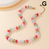 Natural Stone Semi-Precious Glass Mixed Necklace | 40NK9694: A