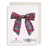 Christmas Plaid Bow Greeting Card