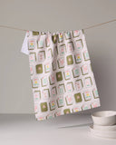 Flower Tiles Tea Towel - Mahjong: Pink