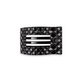Flat Rectangle Hair Clip | Small | Jet Black Quilted