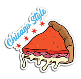 Chicago Style Pizza Slice Die Cut Sticker