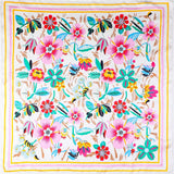 Multi-Color Floral Silk-Feel Scarf | 40SC704: Off White