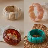 Color-Block Acrylic Stretch Cord Bracelet | 40B5195: Pink