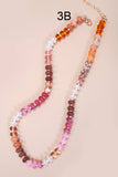 NATURAL AGATE GLASS SEMI PRECIOUS BEAD NECKLACE | 80N896: 3A