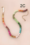 NATURAL AGATE GLASS SEMI PRECIOUS BEAD NECKLACE | 80N896: 3A