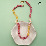 Natural Stone Semi-Precious Glass Mixed Necklace | 40NK9659: C