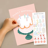 Sticker Scene Card - Decorate a Cake