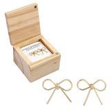Treasure Box Bow Earring - Beautiful Things: Pine Wood, Zinc Alloy, Glass / 0.5 W x 0.45 H, Box: 2 SQ x 1.25 H
