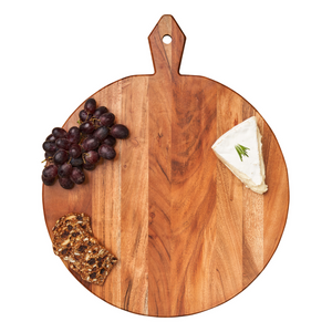 Acacia Heirloom Board w/ Handle Round | Personalize | 20 x 16"