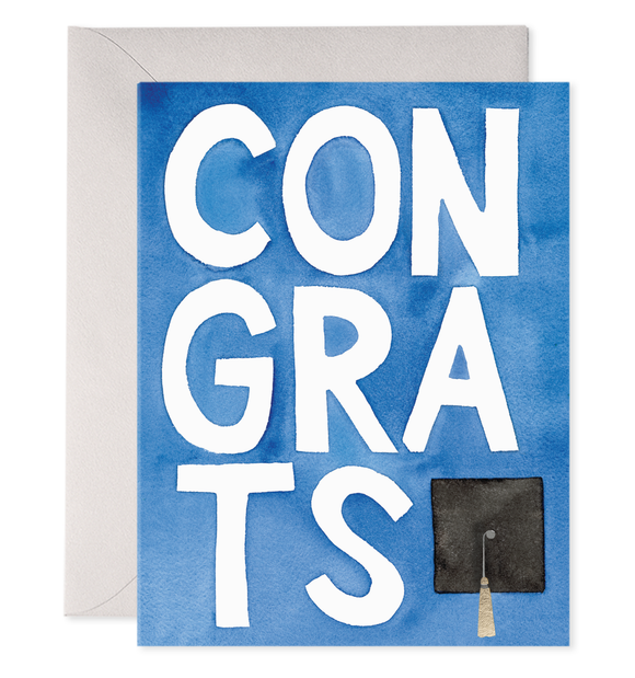 Blue Congrats Grad | Graduation Greeting Card
