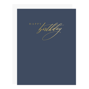 Navy Happy Birthday Card