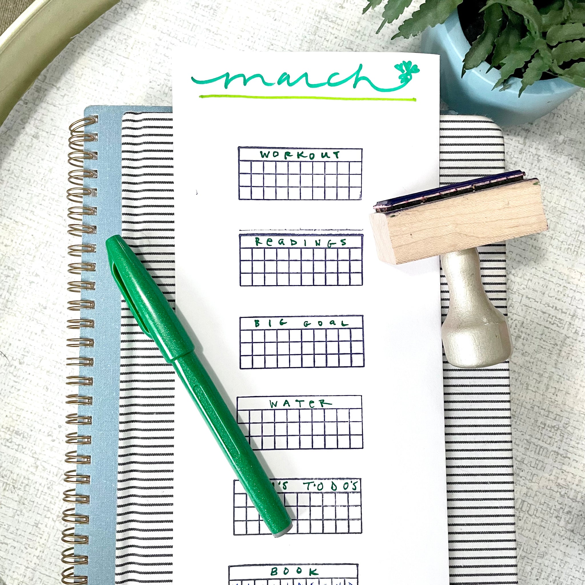 Midori Stamp Pad- Habit Tracker List — Two Hands Paperie