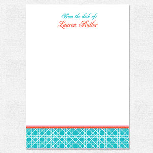Teal Caning Notepad