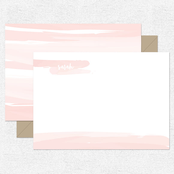 Coral Watercolor Stationery