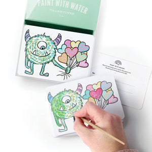 Paint With Water Valentines - Monster 18pk