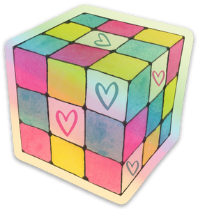 90s Holographic Sticker - Rubik Cube Stickers - Pop Culture