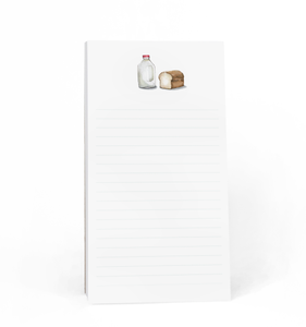 Milk And Bread Lined Notepad | Grocery List Pad