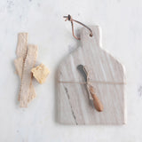 12" x 8" Marble Cheese/Cutting Board w/Knife