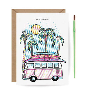 Surfer Van Paint With Water Everyday Card