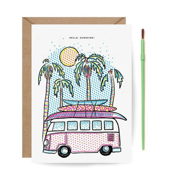 Surfer Van Paint With Water Everyday Card